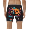 thumbnail image 2 of Men's Boxer Briefs, Psychedelic Halloween Space Pumpkin Soft and Breathable Mens Underwear Boxer Briefs With Widen Waist, 2 of 5