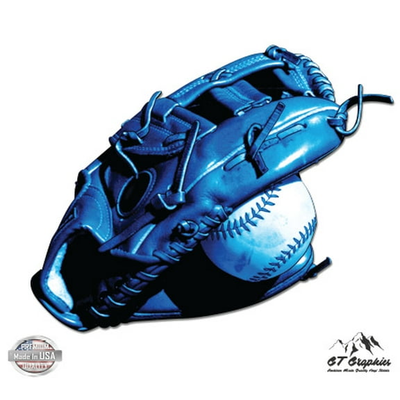 Baseball Glove - 3" Vinyl Sticker - For Car Laptop I-Pad Phone Helmet Hard Hat - Waterproof Decal