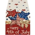 thumbnail image 2 of Lzobxe Independence Day Table Runner Patriotic Red White Blue Stars and Stripes Table Decor for Kitchen, Party and 4th Of July Festive Dining Tablecloth, 2 of 8