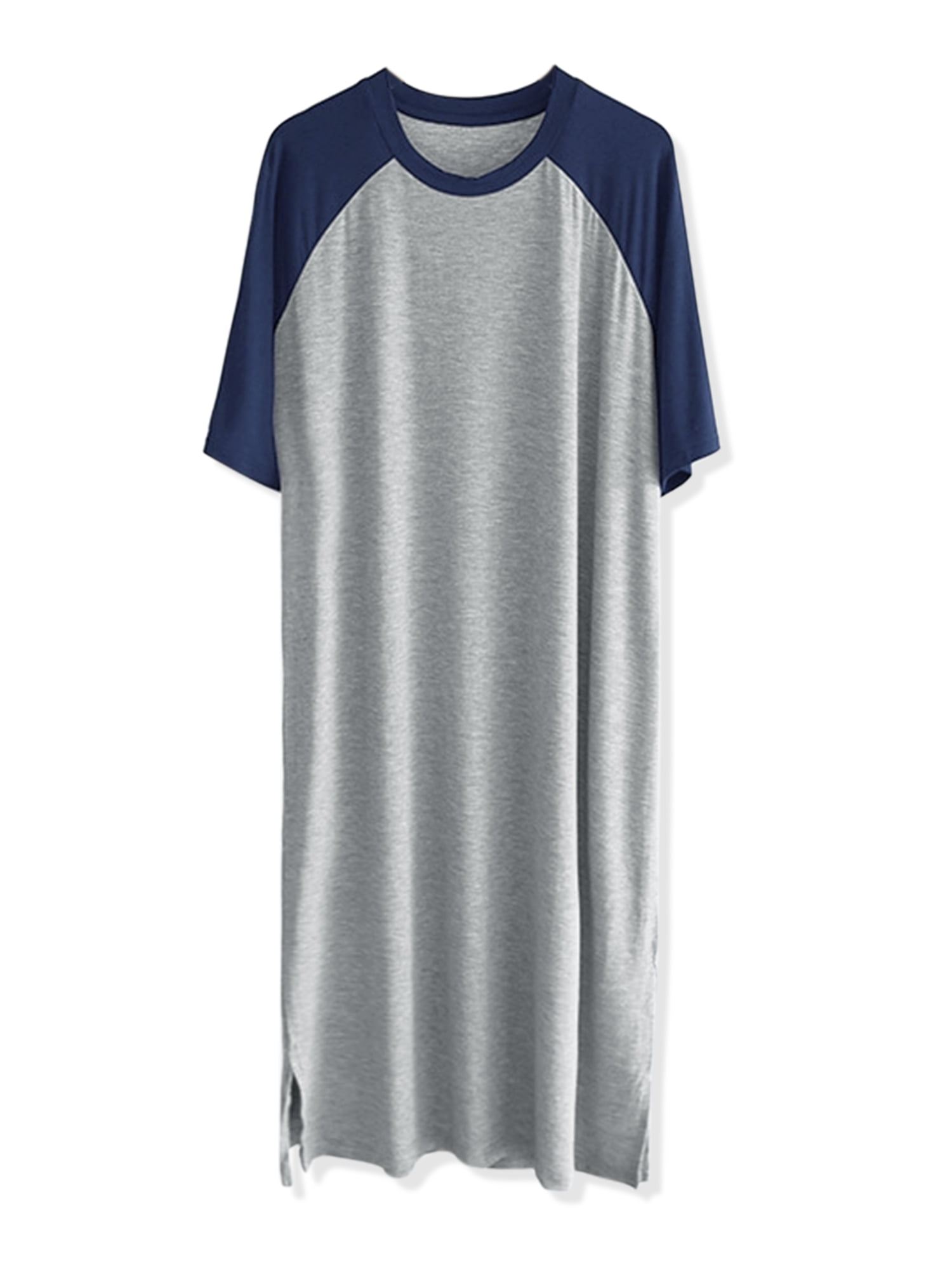 Unique Bargains Men's Nightshirt Raglan Sleeves Lounge Nightgown
