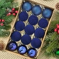 thumbnail image 2 of Cheapark 15 Pcs Flocked Velvet Christmas Balls - Soft Velour Finish, Shatterproof Plastic Ornaments for Xmas Tree Hanging Decor, 2 of 8