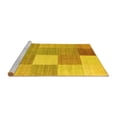 thumbnail image 2 of Ahgly Company Machine Washable Indoor Rectangle Checkered Yellow Modern Area Rugs, 2' x 4', 2 of 4
