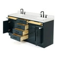 thumbnail image 4 of ARIEL Double Vanity 73" Midnight Blue with 1.5" Edge Pure White Quartz Countertop & Splash, Rectangular Sinks, 4 Soft Closing Doors, 6 Full Extension Dovetail Drawers, Toe Kick, Matte Black, 4 of 10
