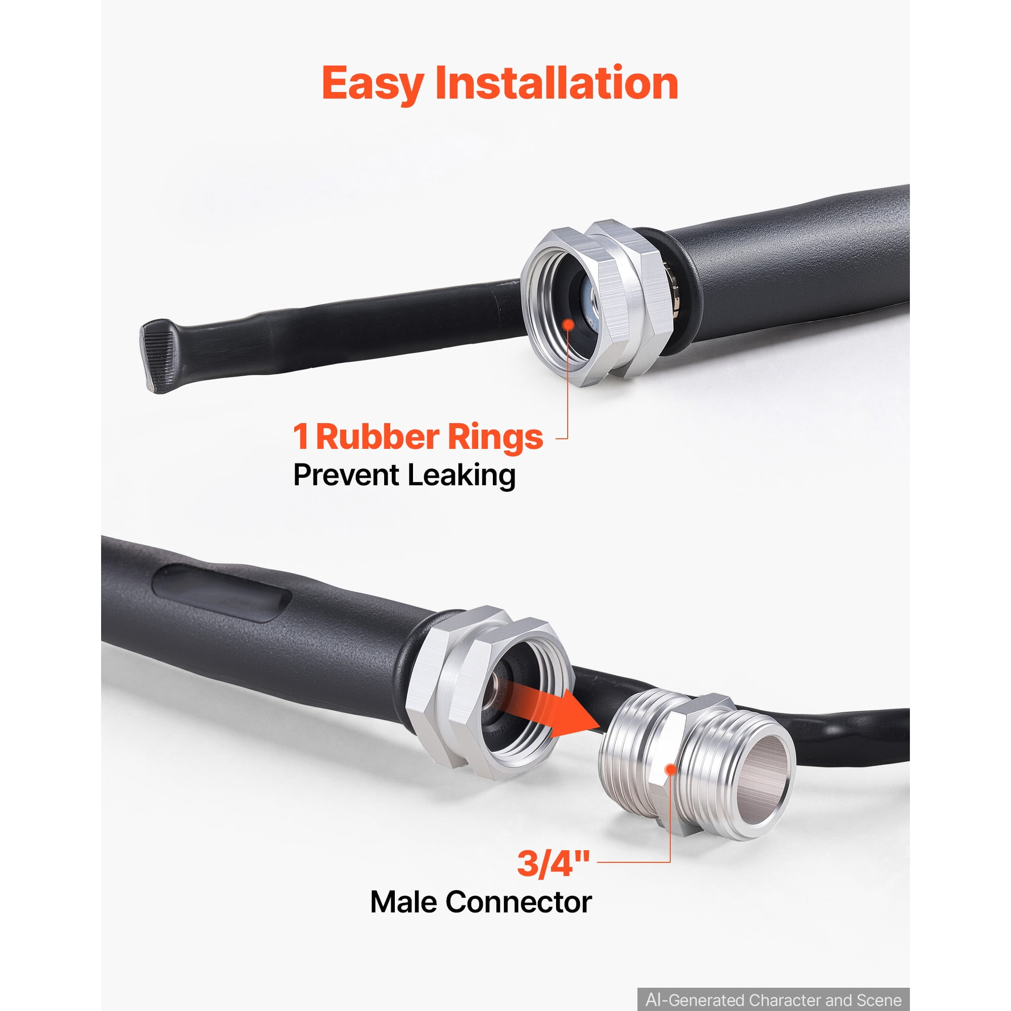 KFFKFF 75FT Heated Water Hose for RV, -45°F Cold-Resistant Drinking Water Hose, 1/2" Inner Diameter, Smooth Exterior, GFCI Leakage Protection, Built-in Thermostat,Freeze-Resistant and BPA-Free for RV