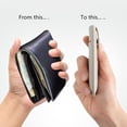 thumbnail image 4 of Huanledash Faux Leather Card Holder Large Capacity Pull-out 6 Slots Solid Color Button Slim Minimalist Portable Business Card Bank Card Driver License Organizer Storage Bag, 4 of 8