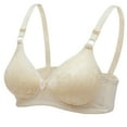 thumbnail image 2 of Gymayou Thin Breathable Wireless Bra for Women No Underwire Comfortable Gather Support Bralette Soft Lightweight Stretch Bras Beige 36, 2 of 9