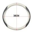 thumbnail image 4 of Car Steering Wheel Cover Steering Wheel Cover Protector Universal Car Accessories Suitable For Volkswagen Lamando Magotan GTI Sagitar Tiguan Tharu T-roc Passat-White leather[black], 4 of 8