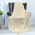 thumbnail image 4 of Tropical Soft Flannel Fleece Blanket, Demonstration of Palm Leaves on a Plain Background Exotic Hawaiian Feels, Cozy Plush for Indoor and Outdoor Use, 50" x 60", Pastel Brown White, by Ambesonne, 4 of 5