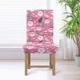 thumbnail image 3 of COEQINE Stretch Dining Chair Slipcovers Set of 1, Polyester Spandex Washable Dining Room Chair Cover Furniture Protector for Christmas Party Wedding Ceremony Banquet, Santa Claus Ho Ho Ho Pink, 3 of 7