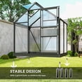 thumbnail image 6 of Outsunny 6.2' x 4.3' x 6.6' Polycarbonate Greenhouse, Heavy Duty Outdoor Aluminum Walk-in Green House Kit with Vent & Door for Backyard Garden, Gray, 6 of 10