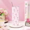 thumbnail image 5 of Pink Bow Tumbler with Lid Straw 20 Oz Cute Coquette Bowknot Travel Coffee Tumbler Cup Boxed for Girls Birthday Party Home Office Classroom Favor Supplies,1 Pc, 5 of 6