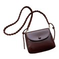thumbnail image 1 of Bolso de mensajero de un solo hombro con textura de moda Simple Trendy (rojo vino) Afortunado Sencillez, 1 of 5