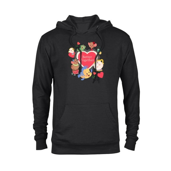 Disney Princess Valentine’s Day Love Heart Better Together - Pullover Hoodie for Adults - Customized-Black