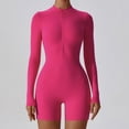 thumbnail image 2 of Womens Open-Zipper Long Sleeve Jumpsuit - One-Piece Yoga & Dance Fitness Romper with Tummy Control, Stretch Bodycon Fit, 2 of 9