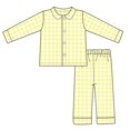 thumbnail image 1 of Conjuntos de pijamas de cuello redondo de algodón para niños y niñas, ropa de bebé con estampado de cuadros a rayas, pijamas de Navidad, venta al por mayor, 1 of 4