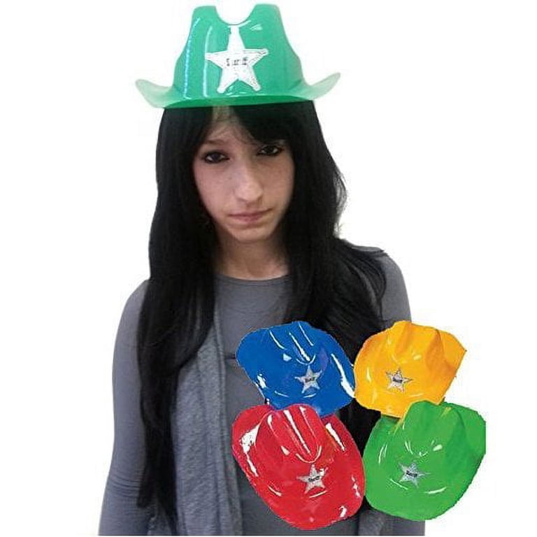 Fun Express Bulk Kids' Cowboy Hats With Star – Fun Western Party Decor & Dress-Up Accessories – Kids Events Birthday Themed Celebrations Playtime & Group Activities – Assorted Colors – 48