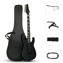 Ktaxon 39in Electric Guitar Beginner Kit with HSH Pickups, Bag, Capo, Strap, Cable, Picks, Matte Black