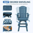 thumbnail image 2 of SERWALL 10-Piece Outdoor Swivel Bar Set with Table, 8 HDPE Swivel Bar Chairs & 2 Bar Tables, All-Weather Patio Barstool Furniture, Blue, 2 of 7