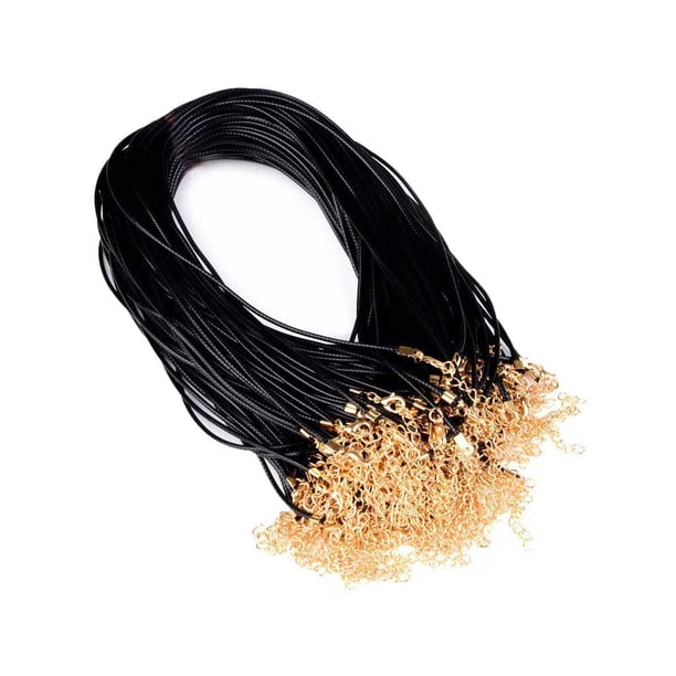 Cuerda para collar de 100 piezas Qarigey diseño Simple colgante reutilizable cable para hacer joyas accesorios artesanales para manualidades DIY Ropa zapatos y accesorios Miscelánea Color Oro negro