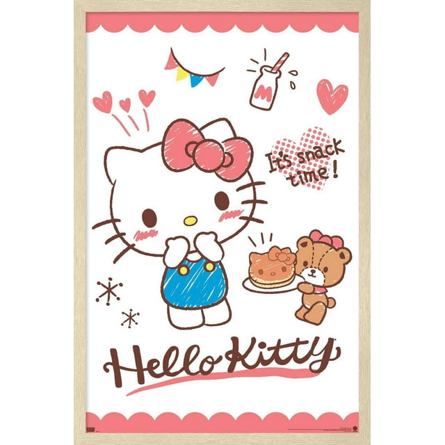 Hello Kitty: 25 Snack Time - Kitty Pancakes Wall Poster, 22.375" x 34" Framed