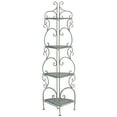thumbnail image 5 of SAFAVIEH Turuca Outdoor Patio 4 Tier Corner Shelf Unit, Antique Green, 5 of 11