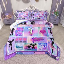 Homewish Kids Cheer Cheerleading Bedding Comforter Set,Cheerleader Dancing Lovers Twin Comforter Sets,Purple White Bedding Set For Girls,Breathable Home Decor Reversible,2 Pieces