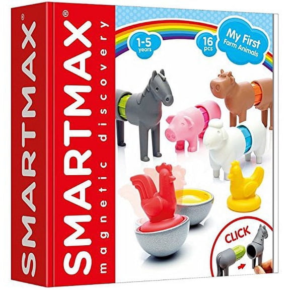 SmartMax My First Farm Animals STEM Magnetic Discovery Building Set for Ages 1-5