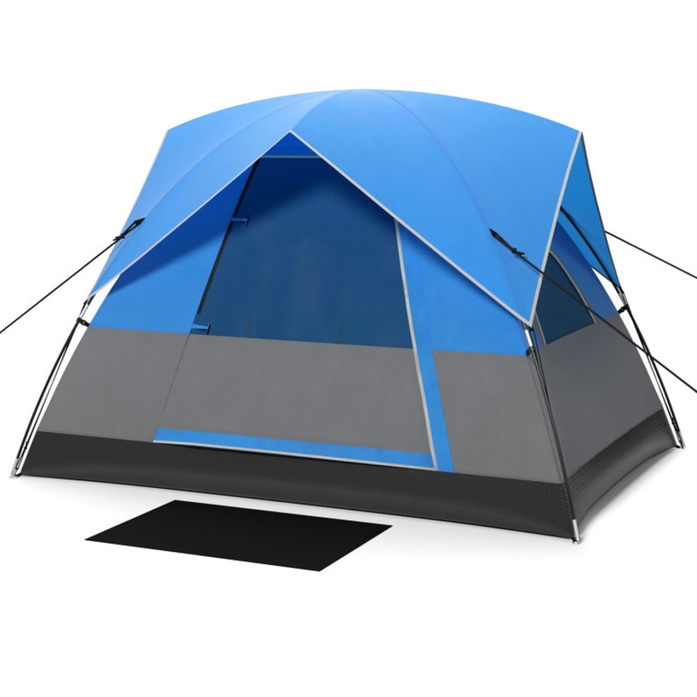 Topcobe 3 Person Outdoor Camping Tent with Removable Floor Mat for Camping Hiking Traveling, Outdoor Traveling Tent-Blue