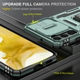 thumbnail image 5 of Allytech for Samsung Galaxy S23 5G Case with Ring Holder & Slide Camera Cover, Ring Kickstand Drop Proof Magnetic Heavy Duty Rugged Hybrid Phone Case Cover for Samsung S23 5G 6.1" 2023, Green, 5 of 7