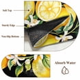 thumbnail image 6 of Round Rug 5Ft Washable Non-Slip, Yellow Lemons Circle Area Rugs for Living Room Bedroom, Summer Fruits Leaves Botanical Black Indoor Floor Mats Carpet Runner for Home Decor Aesthetic, 6 of 8