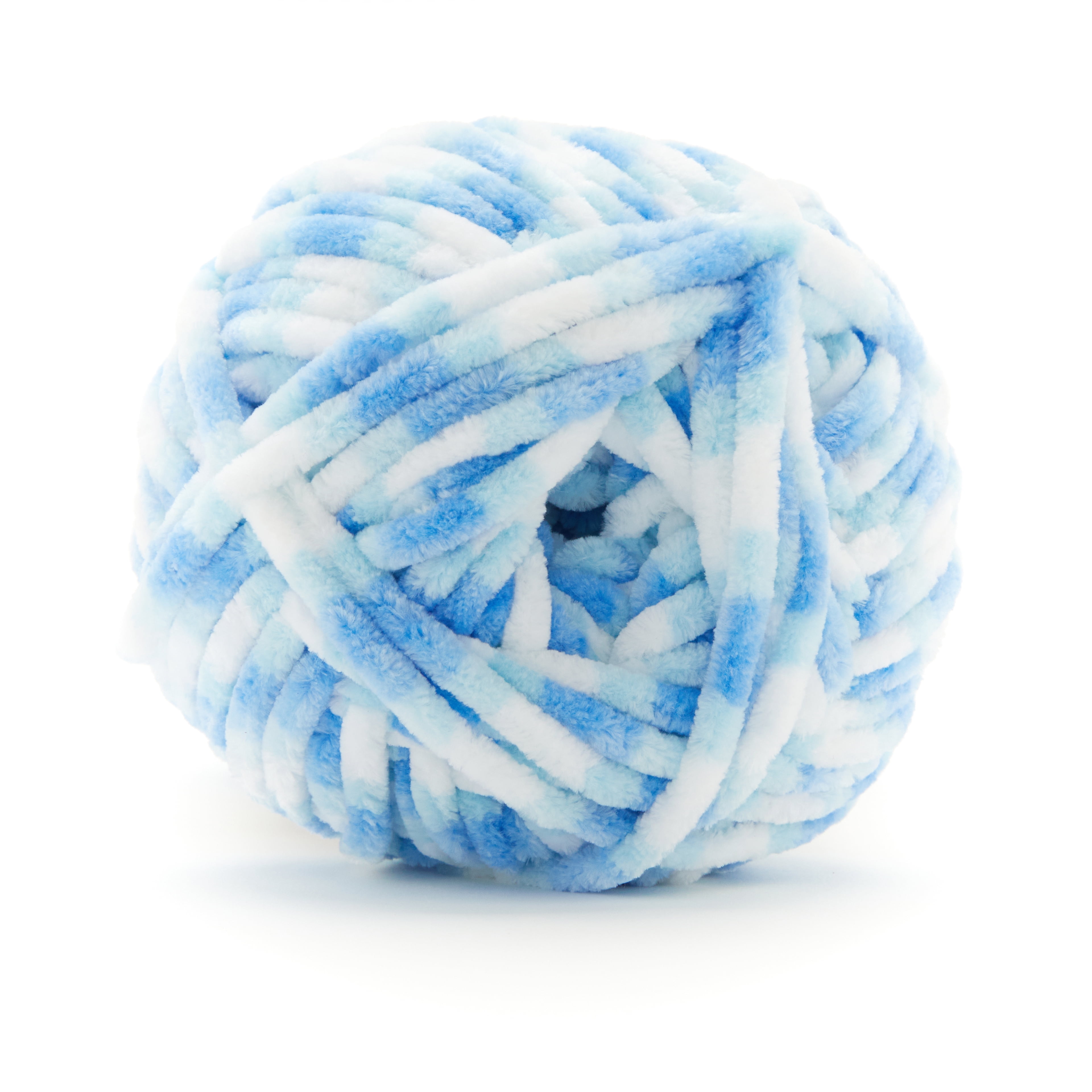 Loops & Threads Raindrops Variegated Striped Sweet Snuggles Lite Yarn - Super Bulky Weight Yarn for Knitting, Crochet, Weaving, Arts & Crafts, 12 Pack