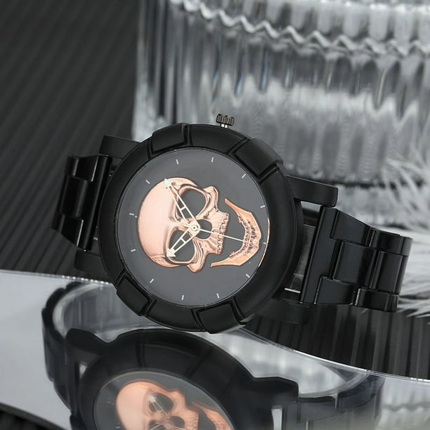 Reloj de hombre con correa de acero y calavera de calavera reloj de metal con personalidad para hombre reloj de regalo Walmart en linea