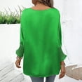 thumbnail image 3 of ZZwxWA 3/4 Length Sleeve Tunic Tops for Womens Summer 2025 Trendy Crew Neck Smocked Cuff Work Dressy Casual T Shirt Blouses, 3 of 6