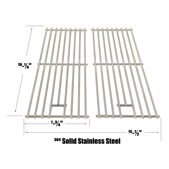 Replacement Stainless Cooking Grids For Nexgrill 720-0490, BBQTEK, Barbeques Galore, Cook-On, Turbo CG4CKW , CG4CKWN , SKU-167900 , SKU-167980 & Strada Gas Models, Set of 2