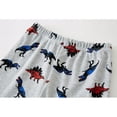 thumbnail image 6 of REDARER Boys Crew Neck Long Sleeve Dinosaur Print 2 Piece Cotton Sleep Set Elastic Waist Autumn Winter Warm Night Pajama Outfit,4-5 Years, 6 of 8