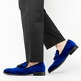 thumbnail image 5 of Velvet Loafers for Men Dress Shoes, Blue, 10 US, 5 of 5