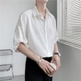 thumbnail image 3 of Men Short Sleeve Button Down Beachwear Night Club Outfit Shirt Casual Tops, M, White, 3 of 3