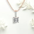 thumbnail image 3 of Diamond Pendant Necklace For Women | 2 Carat IGI Certified Princess Shape Lab Grown Diamond | Lucida Four Prong Lab Diamond Pendant Necklace In 14K Rose Gold | FG-VS1-VS2 Quality Friendly Diamonds, 3 of 4