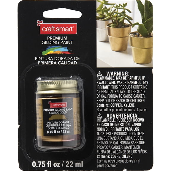 Craft Smart Classic Gold Premium Gilding Paint - Leafing Paint for Projects and Arts & Crafts - Bulk 6 Pack