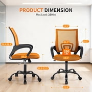 BestOffice Ergonomic Office Chair, Lumbar Support, Adjustable Height with Armrests for Adults(Orange)
