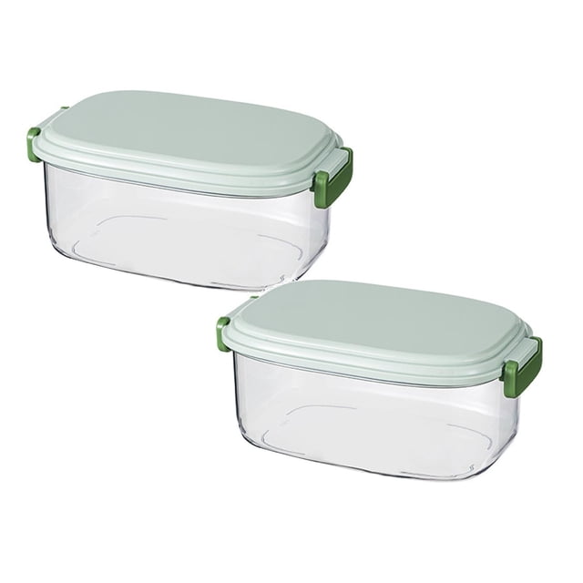 Oleegame 2PC Kids Snack Boxes For School Large Glass Food Storage Containers With Lids Airtight Set Family Size Extra Large Bakeware Marinating Lock Baking Dish Container Glass Bowls Rectangle