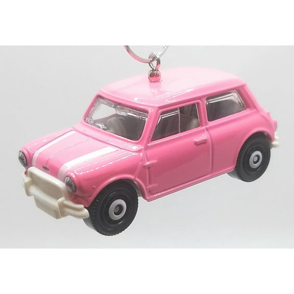 Christmas Ornament for Austin Mini Cooper Pink White