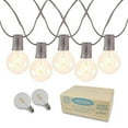 thumbnail image 1 of Novelty Lights 25 Feet G50 LED Patio String Lights with 25 Bulbs, Warm White, Weather Resistant and Shatterproof Replaceable Plastic Globe Bulbs, Brown Wire, 1 of 8