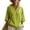 Light Green, variant on Asymmetric Wrap Tunic for Women - V-Neck Button Detail Cotton Linen Blend Top, Loose Fit Boho Blouse for Women's Summer Resort & Casual Wear White XXL
