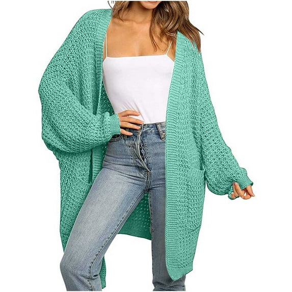 QUYUON Open Cardigan for Women Deals Long Sleeve Summer Cardigans Ladies Cardigans Sweaters Pockets Cardigan Jacket Style C-5168 Winter Knit Sweater Outerwear Coat Blouse Tops