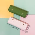 thumbnail image 3 of 1Pcs Pink Faux Leather Pencil Case, 7.87"×2.75" Magnetic Snap Stationery Pouch, Minimalist Pen & Small Tool Organizer for Office & Daily Use, 3 of 9