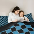 thumbnail image 4 of jejeloiu Vintage Patchwork Checkered 7-Piece Twin Bedding Sets,Abstract Geometric Art Bedding Comforter Set,Black Blue Sheet Sets For Kids,Ultra Soft Home Decor Reversible, 4 of 8