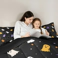 thumbnail image 5 of jejeloiu Colorful Cartoon Ghost Bedding Comforter Set,Multicolor Circle Dot Twin Comforter Sets,Halloween Theme Bedding Set For Girls Child,Microfiber Bedroom Decor Reversible,2-Piece, 5 of 8