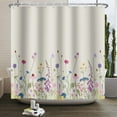 thumbnail image 2 of Flower Shower Curtain, Shower Curtains for Bathroom Floral Grey flower Shower Curtain - Waterproof Fabric Bathroom Shower Curtain Set with 12 Hooks for Home Hotel Machine Wash Curtains Grey 72"x 72", 2 of 5