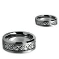 thumbnail image 1 of Tungsten Carbide 8MM/6MM For Him & Her Celtic Dragon Over Black Carbon Fiber Inlay Wedding Band Ring Set, 1 of 4